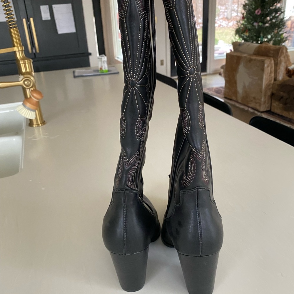 Steve Madden Black Embroidered Western Boots - image 4